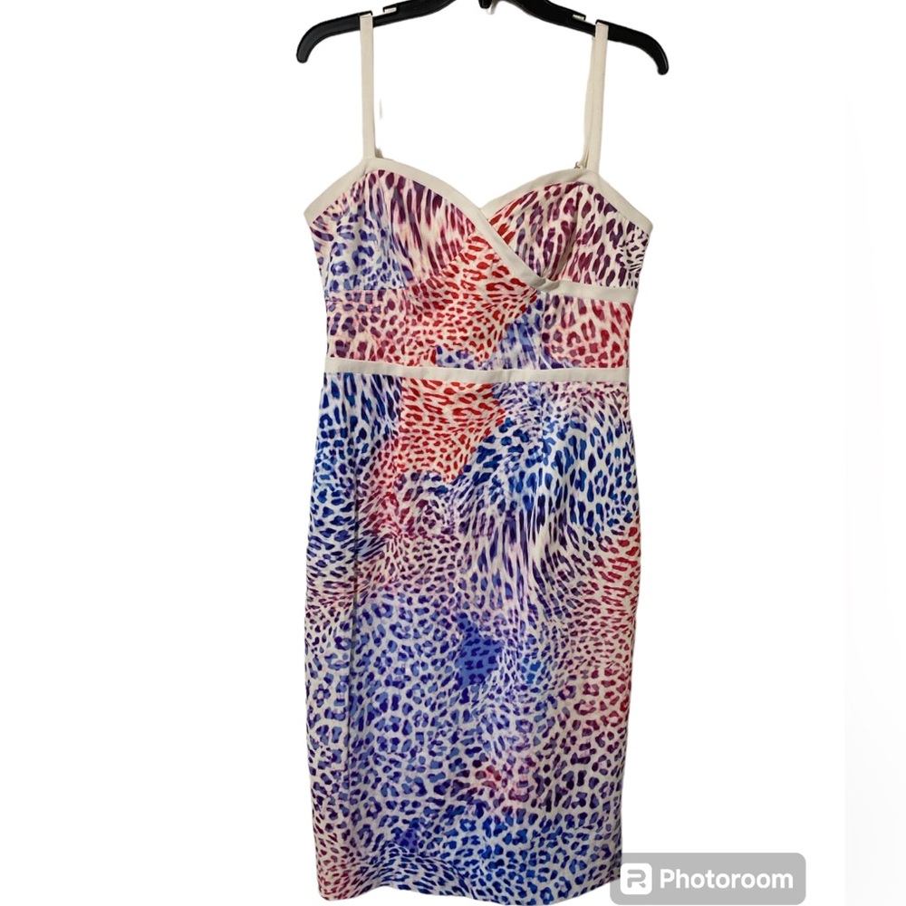 Black Halo Multicolor Animal Print Dress